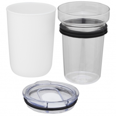 Logotrade kampanjprodukter bild: Bello 420 ml glastermos med en yttervägg av återvunnen plast