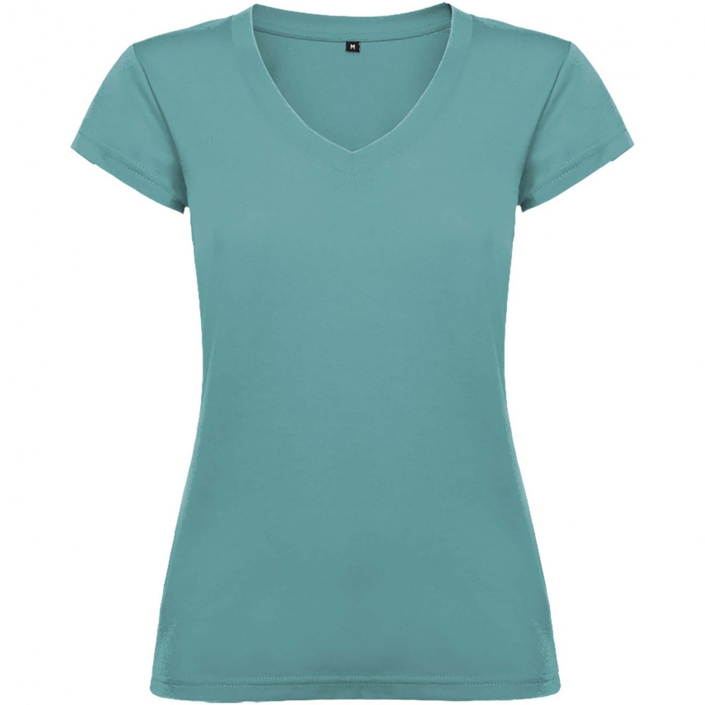 Logotrade kampanjprodukter bild: Victoria kortärmad v-ringad T-shirt för dam