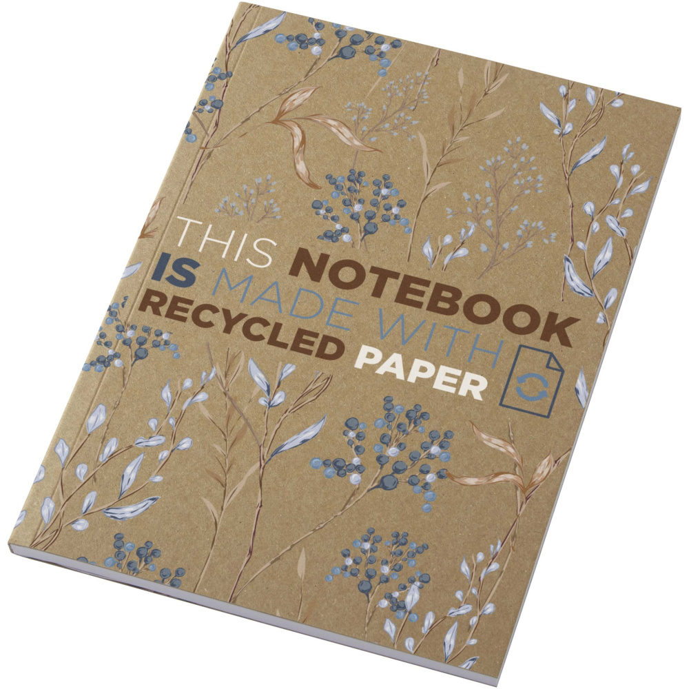 Logotrade reklamprodukter bild: Novella Austen A5 anteckningsbok med återvunnet mjukt omslag med kraftpapper, 50 ark
