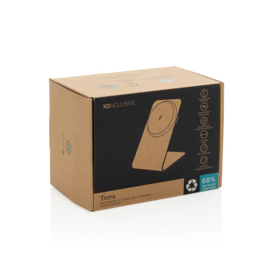 Logotrade profilprodukter bild: Terra aluminium 15W magnetisk trådlös telefonställ för mobil