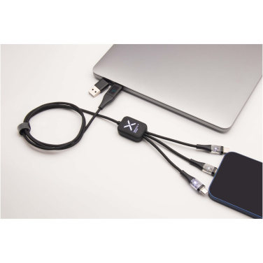 Logotrade reklamprodukter bild: SCX.design C51 supersnabb 5-i-1 rPET-laddningssladd på 60 W med skärm