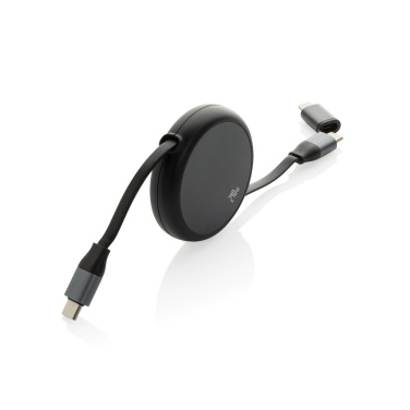 Logotrade reklamprodukter bild: Terra RCS återvunnen aluminium 240W utdragbar 2-i-1 kabel