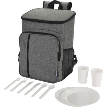 Logotrade presentreklam bild: Tundra picknick kylryggsäck av återvunnen GRS med serveringsset, 20 l