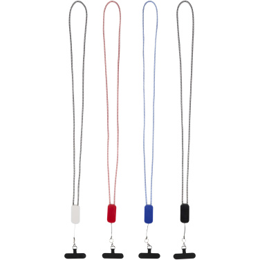 Logotrade reklamprodukter bild: Anser logoband för smartphone av återvunnen plast med inbyggd 5-i-1-kabel på 27 W