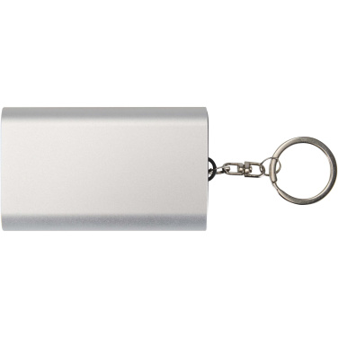 Logotrade reklamprodukter bild: Arcturus 2 000 mAh powerbank i återvunnet aluminium med nyckelring